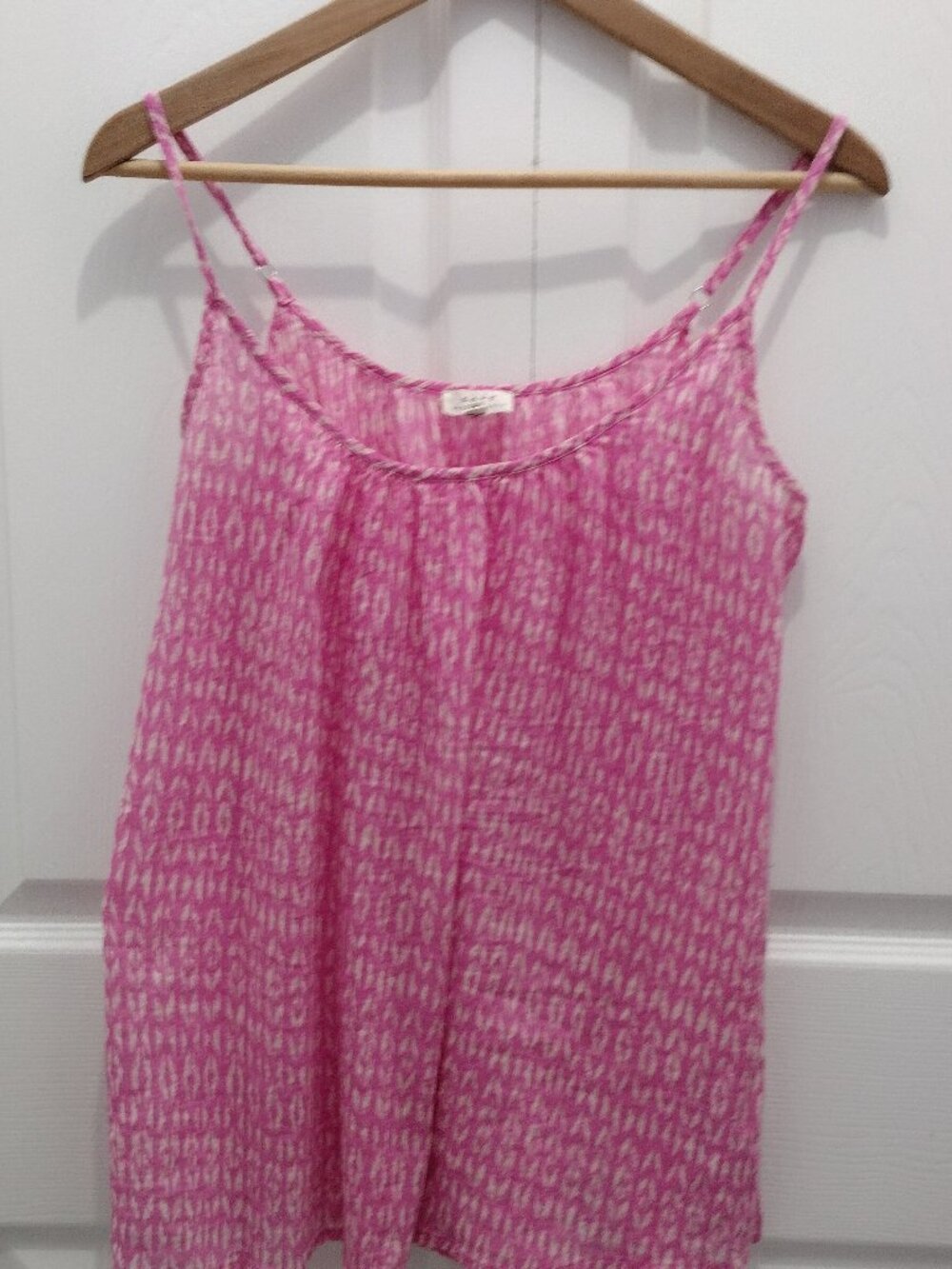 Soft Joie Pink Print Cami Top Medium 100% Cotton Adjustable Straps Summer - Picture 2 of 7